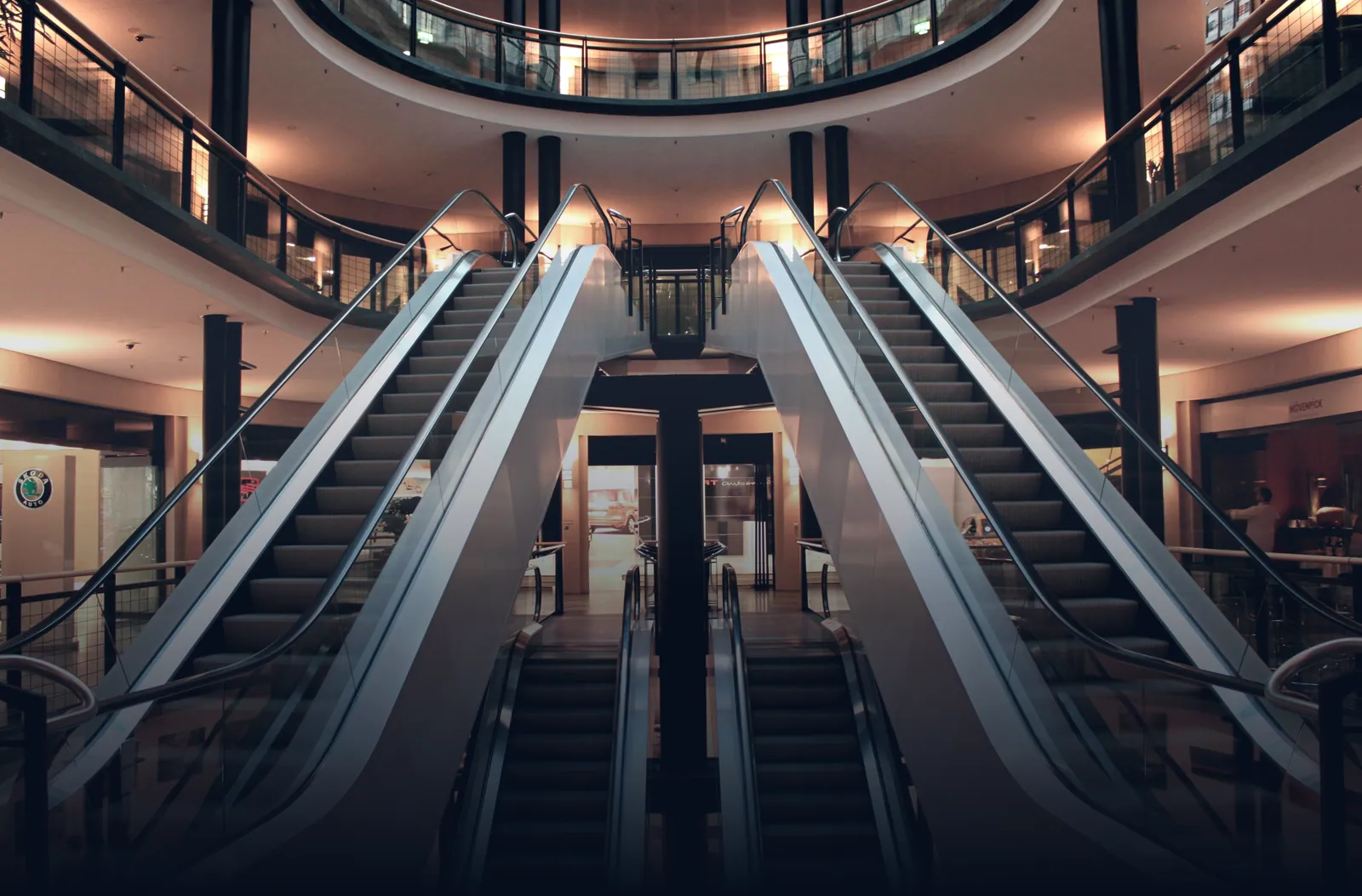 Retail store interior with an installed sound system
